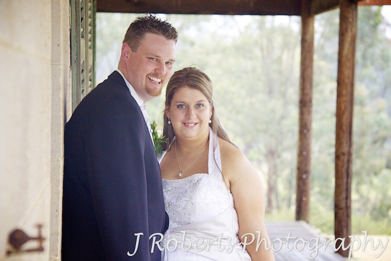 Bride and groom smiling for the Camera - wedding photography sydney